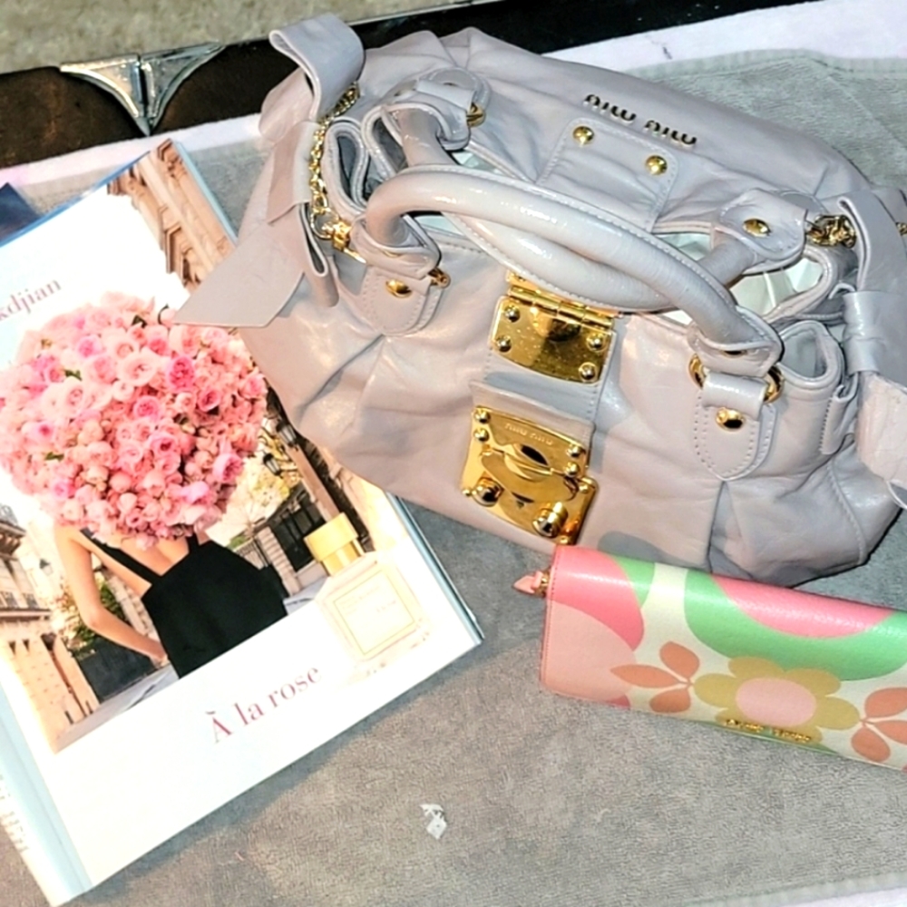 Miu Miu ( PRADA) SMALL BOW BAG AND WALLET AUTHENTIC ,2 FOR  1 SET!!